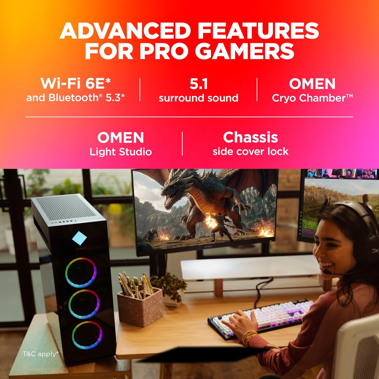 HP OMEN 45L Gaming Desktop GT22-2000in PC,14th Gen Intel Core i9-14900K,Kingston Fury 32 GB DDR5,2 TB SSD,NVIDIA GeForce RTX 4090 (24 GB GDDR6X Dedicated) Windows 11,MSO21,Black,22.6kg,GT22-2000in - Image 2